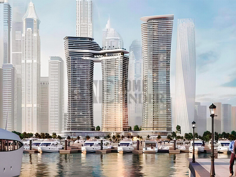 Property for Sale in  - Sobha Seaheaven, Dubai Harbour, Dubai - 1BR+Study | Marina Skyline View | Palm Views